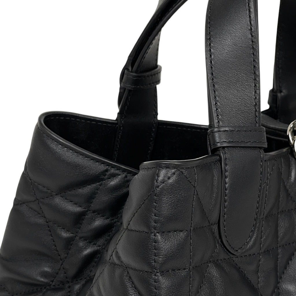 クリスチャンディオール トゥジュール バッグ ミディアム カナージュ ハンドバッグ レザー ブラック レディース 【中古】brbag