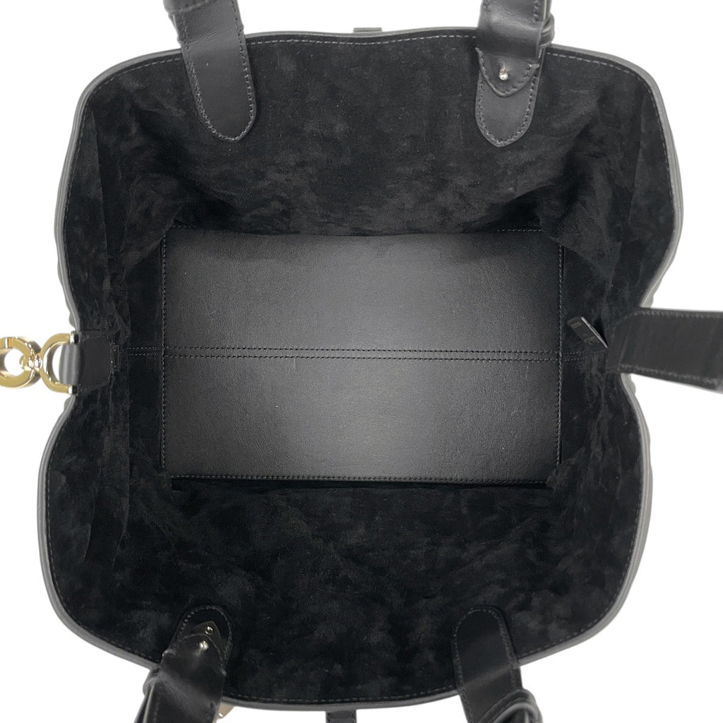 クリスチャンディオール トゥジュール バッグ ミディアム カナージュ ハンドバッグ レザー ブラック レディース 【中古】brbag