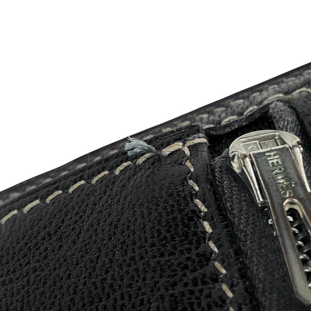 エルメス ベアン クラシック Hロゴ 二つ折り 長財布 ニロティカス ブラック □I レディース 【中古】brbag