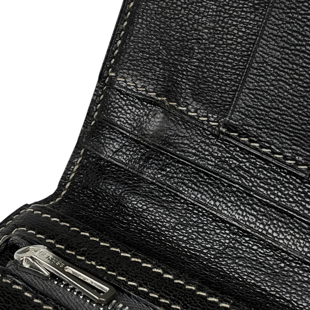 エルメス ベアン クラシック Hロゴ 二つ折り 長財布 ニロティカス ブラック □I レディース 【中古】brbag