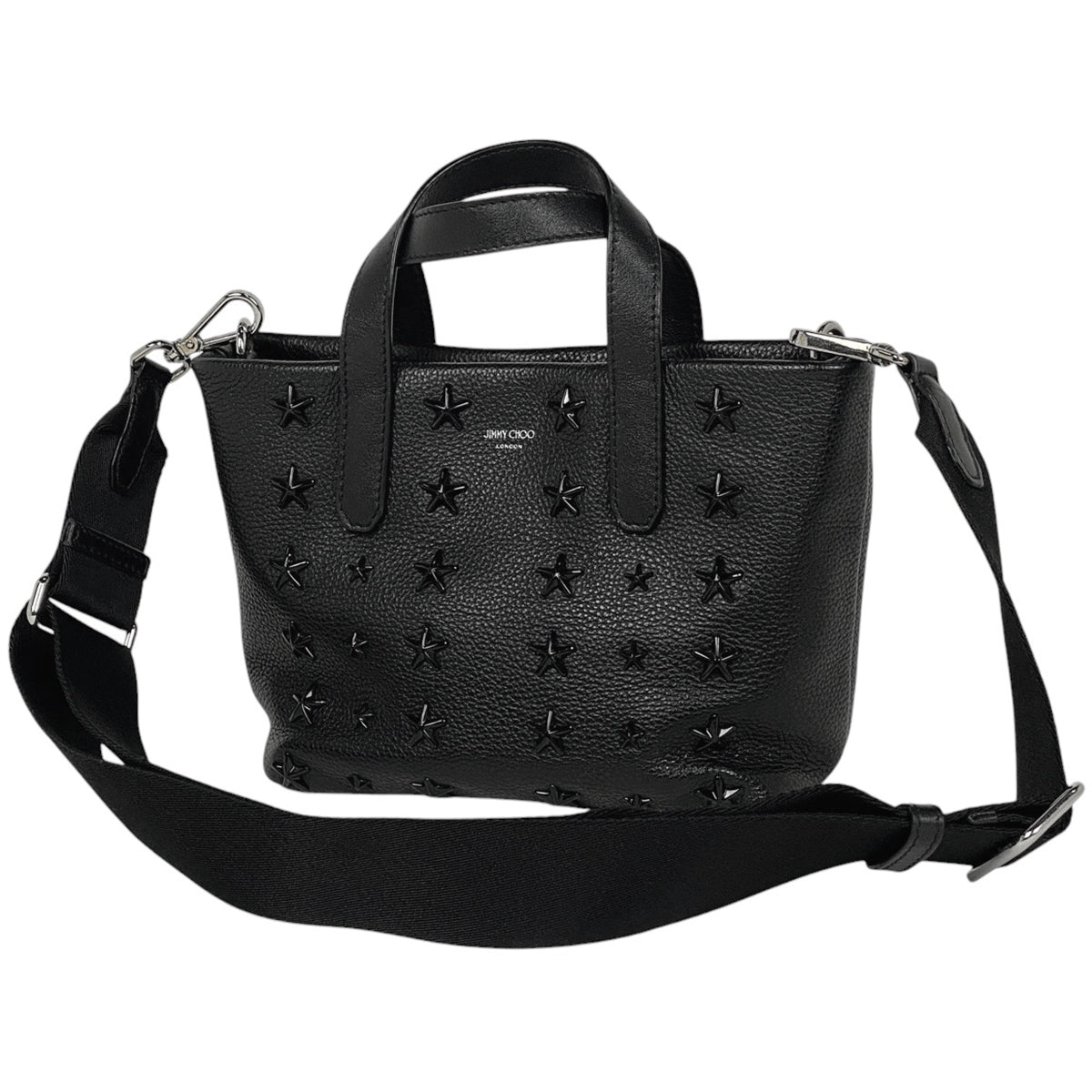 極美品 ジミーチュウ スタースタッズ ボストンバッグ 2way レザー ブラック バイセル公式】ジミーチュウ ロゴ ハンドバッグ スタッズ スター