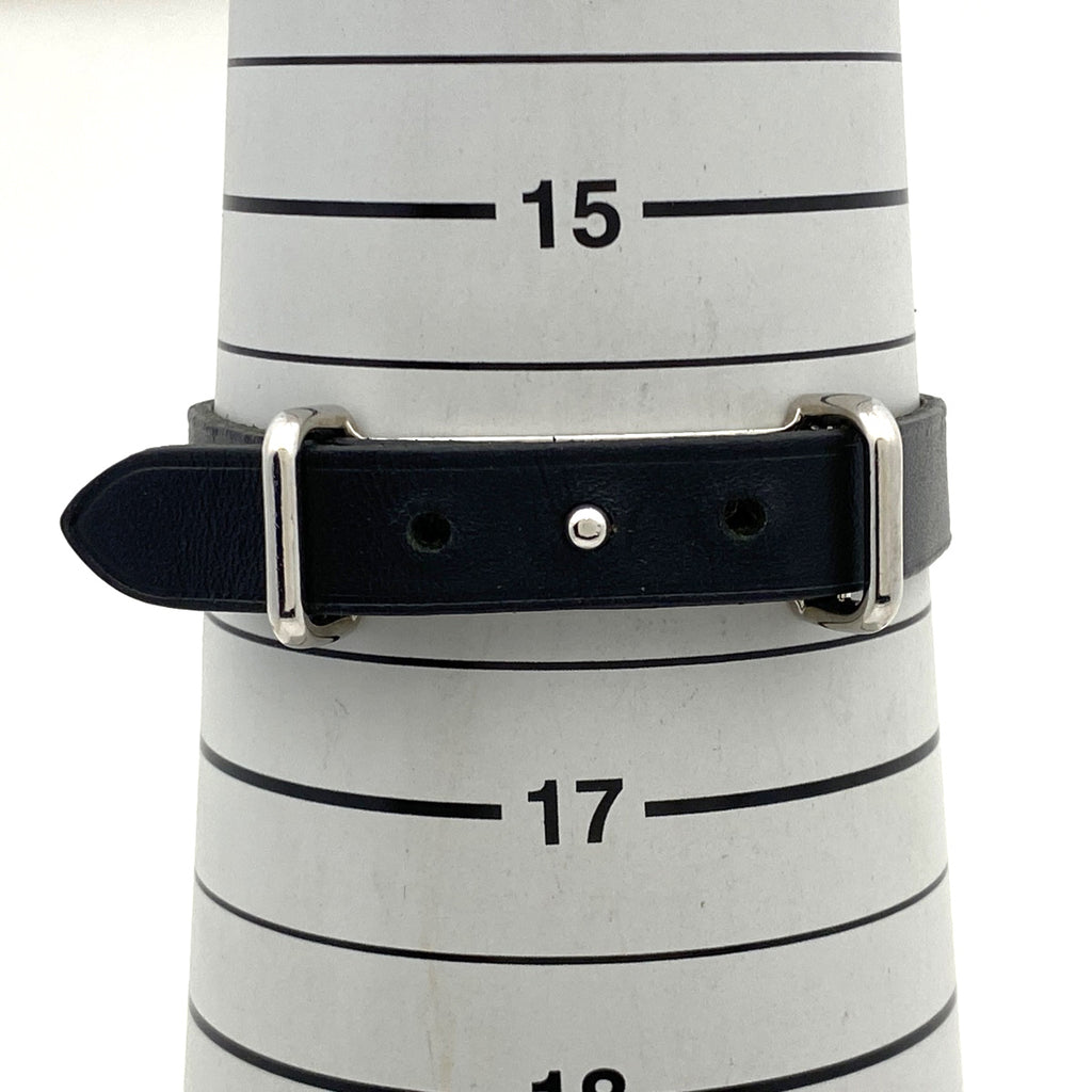 エルメス アピ 2 ブレスレット 腕輪 ブレスレット シルバーメッキ レザー シルバー ブラック レディース 【中古】bracc