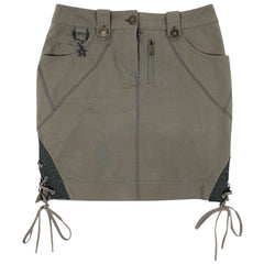 クリスチャンディオール ロゴボタン スカート 編み上げ スカート スカート コットン グレー レディース 【中古】brapp