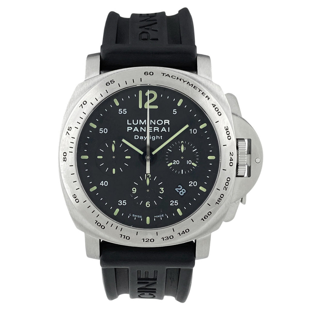 【OH済】【保証書】オフィチーネパネライ ルミノール デイライト PAM00250 腕時計 SS ラバー 自動巻き ブラック メンズ 【中古】wtcbb