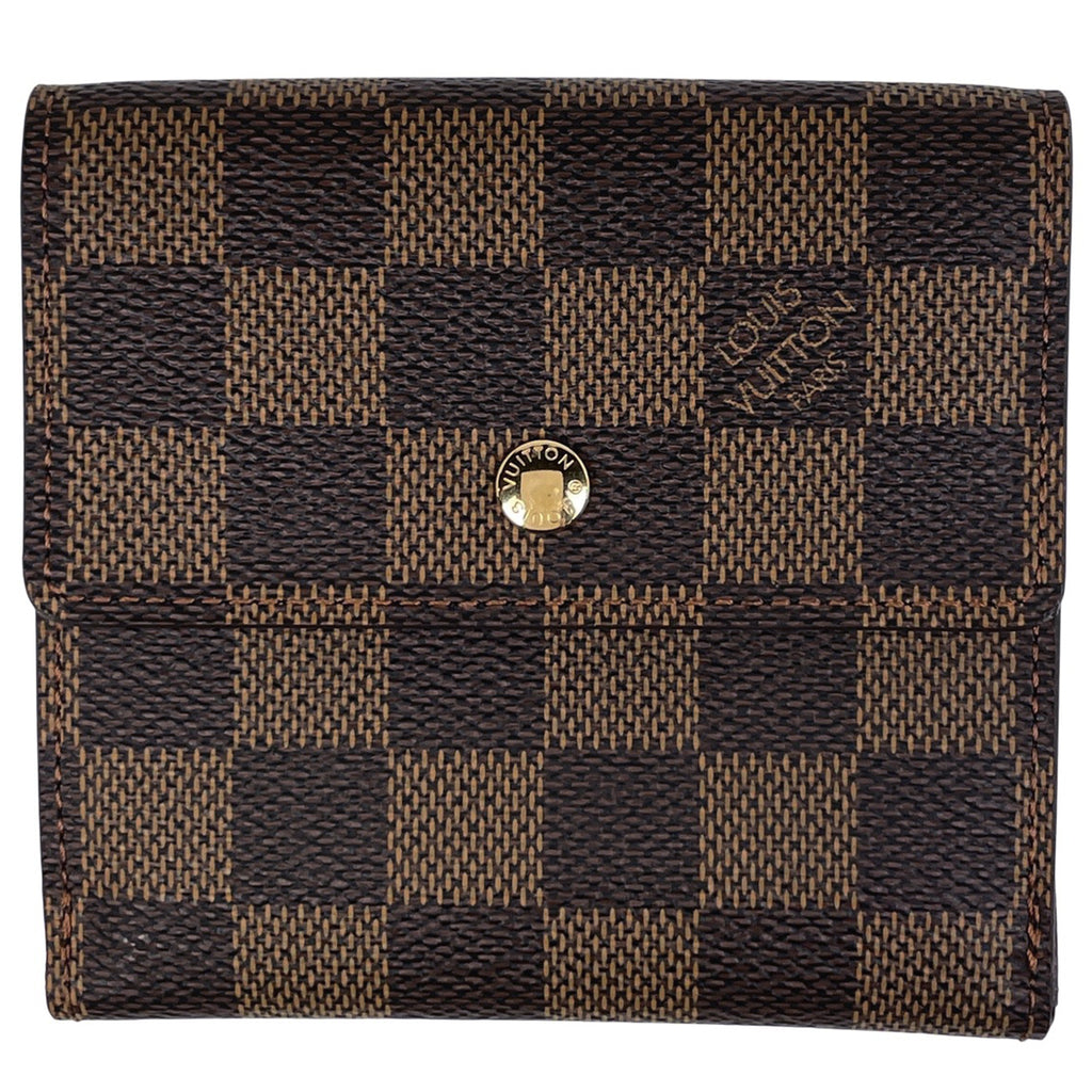 ルイ・ヴィトン ポルトモネ ビエ カルト クレディ Wホック 三つ折り財布 ダミエ ブラウン N61652 レディース 【中古】brbag