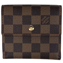 ルイ・ヴィトン ポルトモネ ビエ カルト クレディ Wホック 三つ折り財布 ダミエ ブラウン N61652 レディース 【中古】brbag