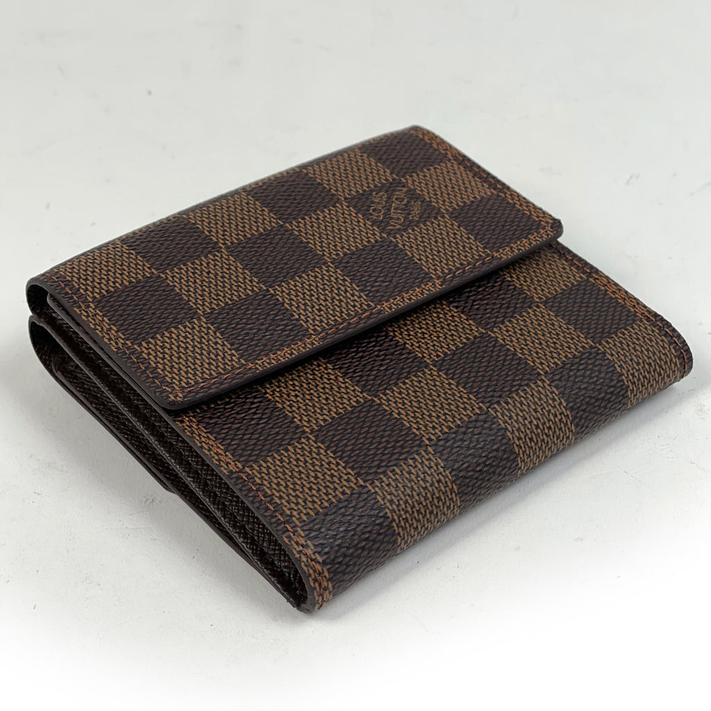 ルイ・ヴィトン ポルトモネ ビエ カルト クレディ Wホック 三つ折り財布 ダミエ ブラウン N61652 レディース 【中古】brbag