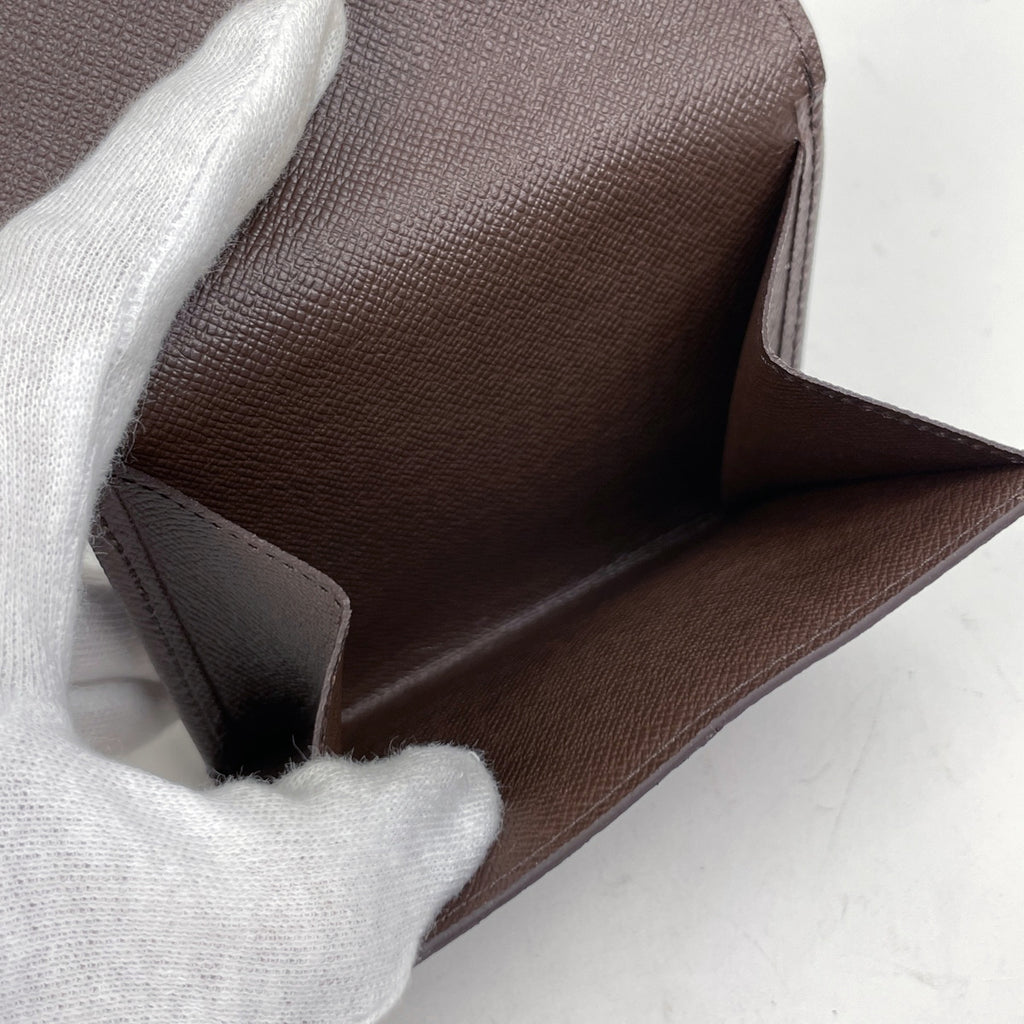 ルイ・ヴィトン ポルトモネ ビエ カルト クレディ Wホック 三つ折り財布 ダミエ ブラウン N61652 レディース 【中古】brbag