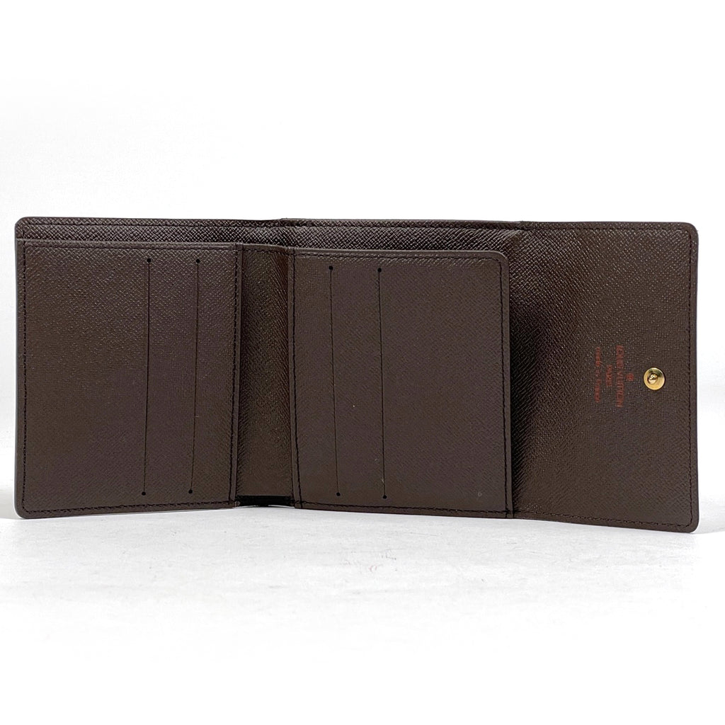 ルイ・ヴィトン ポルトモネ ビエ カルト クレディ Wホック 三つ折り財布 ダミエ ブラウン N61652 レディース 【中古】brbag
