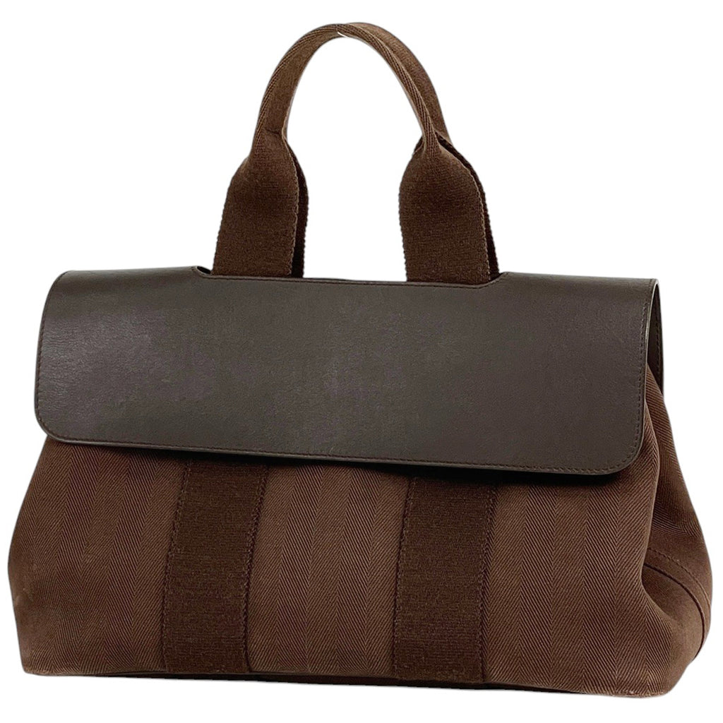 エルメス ヴァルパライソ PM 手提げ トート ハンドバッグ トワルシェブロン ブラウン レディース 【中古】brbag