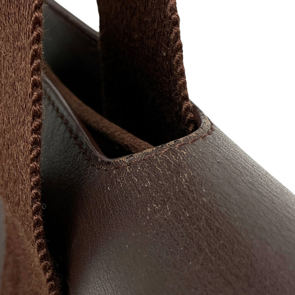 エルメス ヴァルパライソ PM 手提げ トート ハンドバッグ トワルシェブロン ブラウン レディース 【中古】brbag