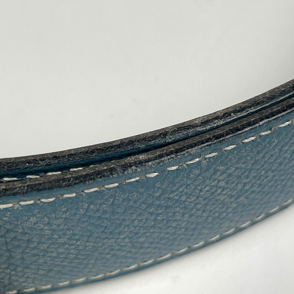 エルメス コンスタンス リバーシブル Hベルト □C刻印 ベルト レザー ブルー レディース 【中古】brbag