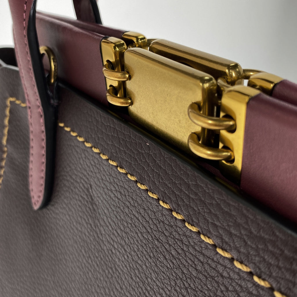 コーチ ロゴ ハンドバッグ 2WAY ショルダーバッグ ハンドバッグ レザー ボルドー 78484 レディース 【中古】brbag