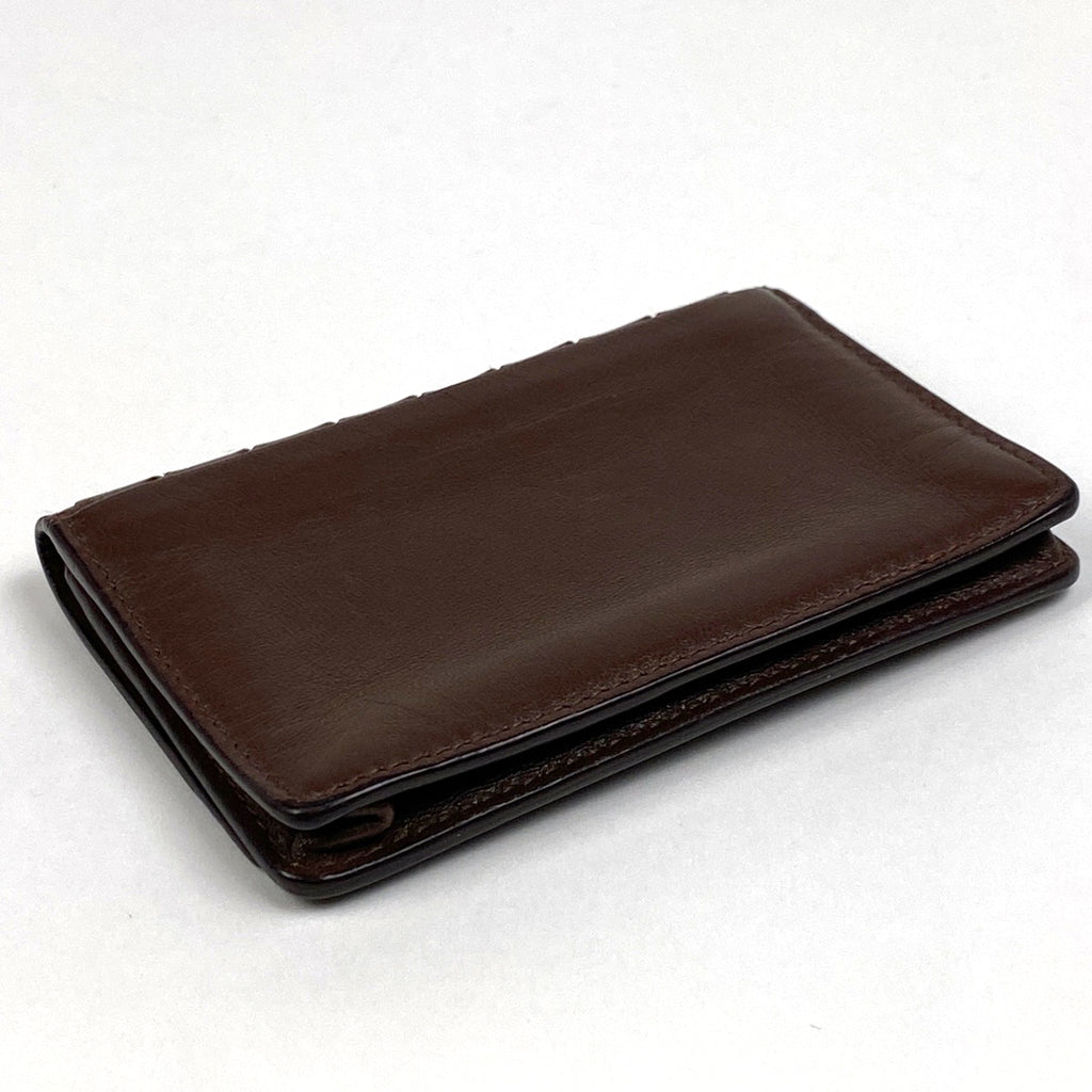 ボッテガヴェネタ イントレチャート カードケース 名刺入れ カードケース レザー ブラウン 133945 メンズ 【中古】brbag