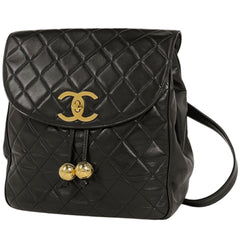 シャネル ココマーク チェーン リュックサック マトラッセ バックパック デイパック リュック レザー ブラック レディース 【中古】brbag