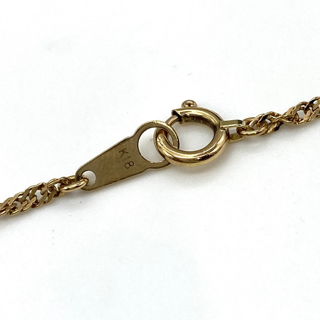 サファイア デザインネックレス YG イエローゴールド ペンダント メレダイヤ ダイヤモンド ネックレス K18 750 サファイア レディース 【中古】nbjwl