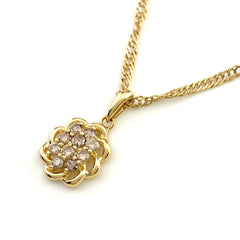メレダイヤ デザインネックレス YG イエローゴールド ペンダント ネックレス K18 750 ダイヤモンド レディース 【中古】 
 ラッピング可