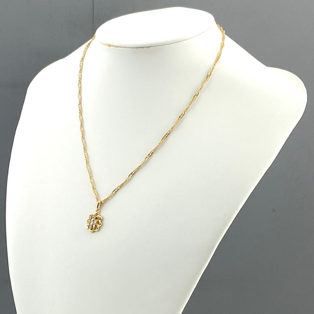 メレダイヤ デザインネックレス YG イエローゴールド ペンダント ネックレス K18 750 ダイヤモンド レディース 【中古】 
 ラッピング可