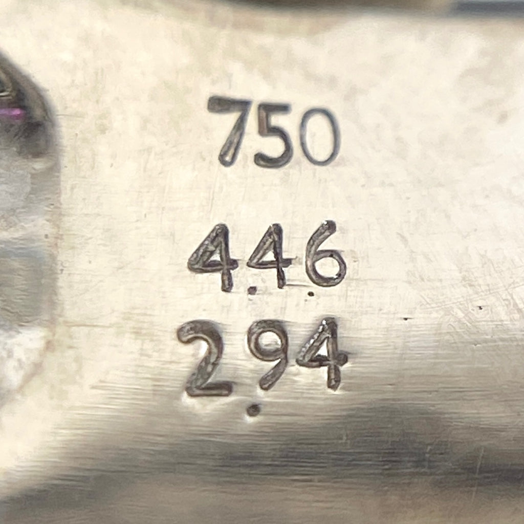 タサキ ピンクサファイア デザインリング 指輪 メレダイヤ リング 16号 750 ピンクサファイア ダイヤモンド レディース 【中古】brjwl