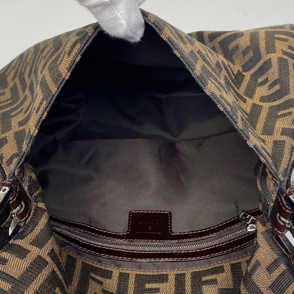フェンディ ズッカ柄 ショルダーバッグ ハンドバッグ ワンショルダー マンマバゲット ショルダーバッグ キャンバス ブラウン 26325 レディース 【中古】brbag