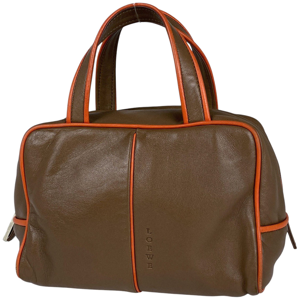 ロエベ ロゴ ハンドバッグ ミニ ハンドバッグ レザー ブラウン レディース 【中古】brbag