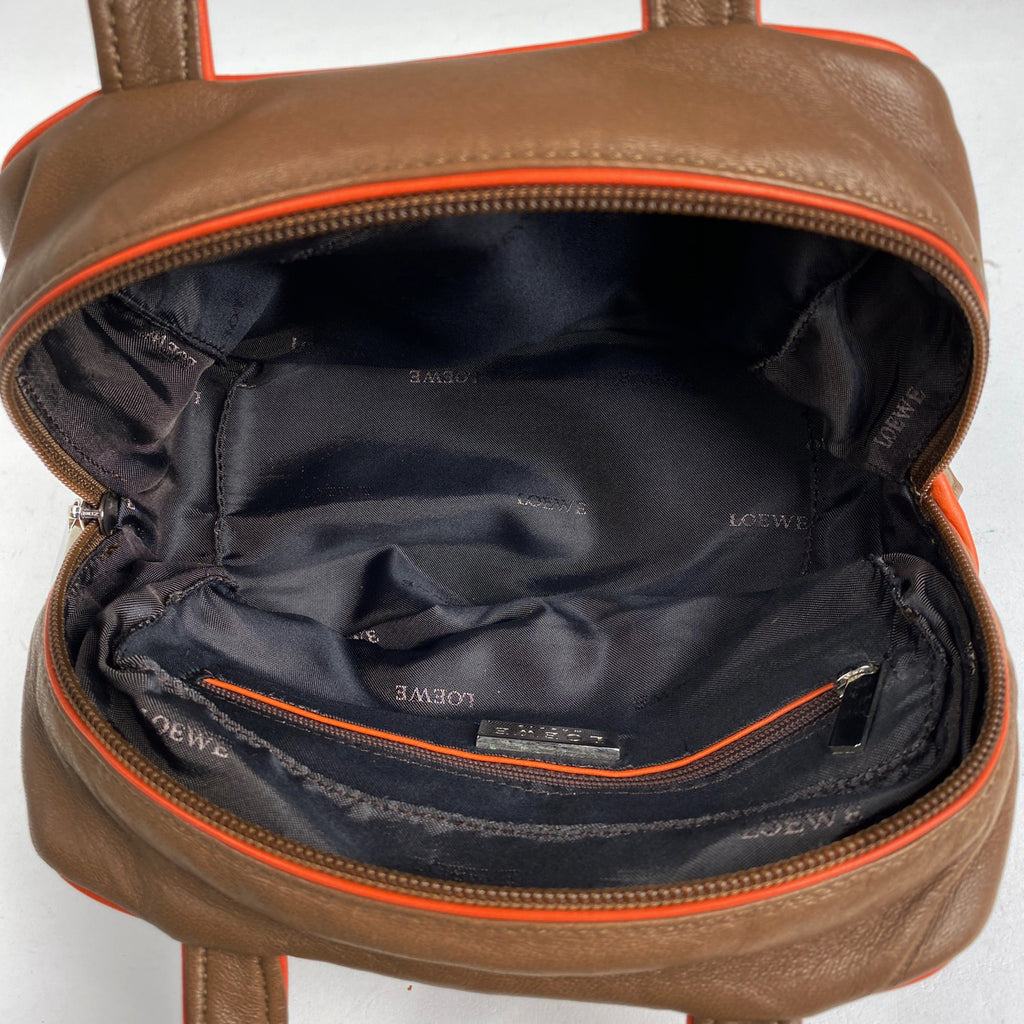 ロエベ ロゴ ハンドバッグ ミニ ハンドバッグ レザー ブラウン レディース 【中古】brbag