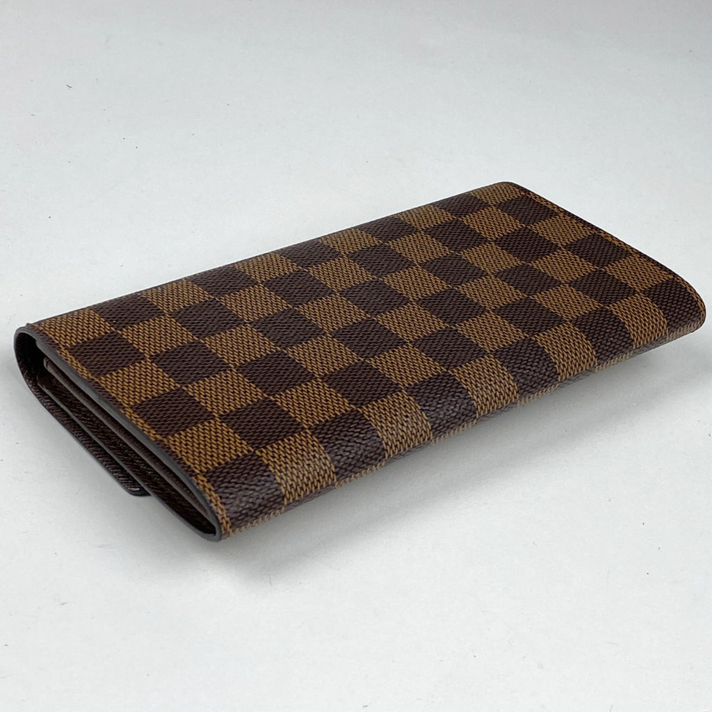 ルイ・ヴィトン ポシェット ポルト モネ クレディ 二つ折り 長財布 ダミエ ブラウン N61724 レディース 【中古】brbag