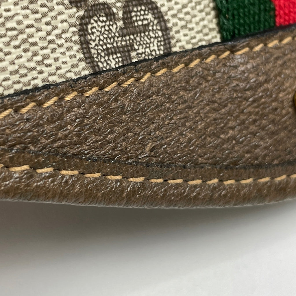 グッチ GG柄 ポーチ シェリーライン ウェブ オールドグッチ 8901021 化粧ポーチ コーティングキャンバス ベージュ ブラウン レディース 【中古】brbag