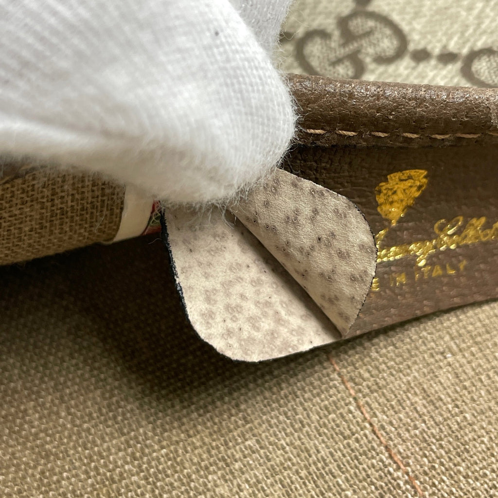 グッチ GG柄 ポーチ シェリーライン ウェブ オールドグッチ 8901021 化粧ポーチ コーティングキャンバス ベージュ ブラウン レディース 【中古】brbag