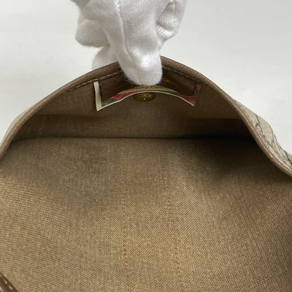 グッチ GG柄 ポーチ シェリーライン ウェブ オールドグッチ 8901021 化粧ポーチ コーティングキャンバス ベージュ ブラウン レディース 【中古】brbag