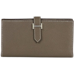 エルメス ベアン スフレ Hロゴ 長財布 シェブルミゾル エトゥープ □N レディース 【中古】brbag