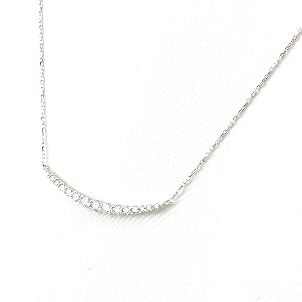 メレダイヤ デザインネックレス WG ホワイトゴールド ペンダント ネックレス K18 WG ダイヤモンド レディース 【中古】nbjwl