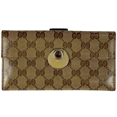【在庫一掃】 グッチ GGクリスタル 二つ折り 長財布 GG柄 長財布 コーティングキャンバス ブラウン 231835 レディース 【中古】brbag