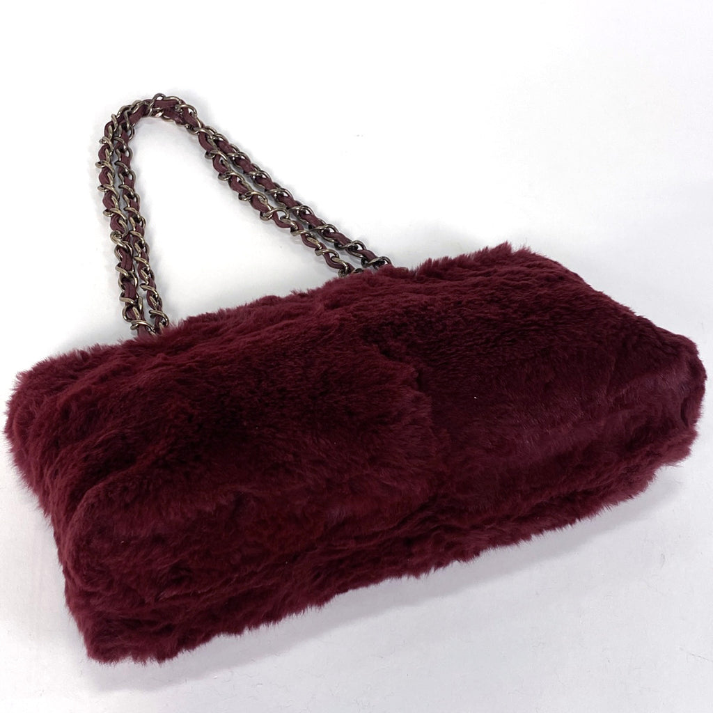 【最終値引き】 シャネル ココマーク チェーン ショルダーバッグ ファー ボルドー レディース 【中古】brbag