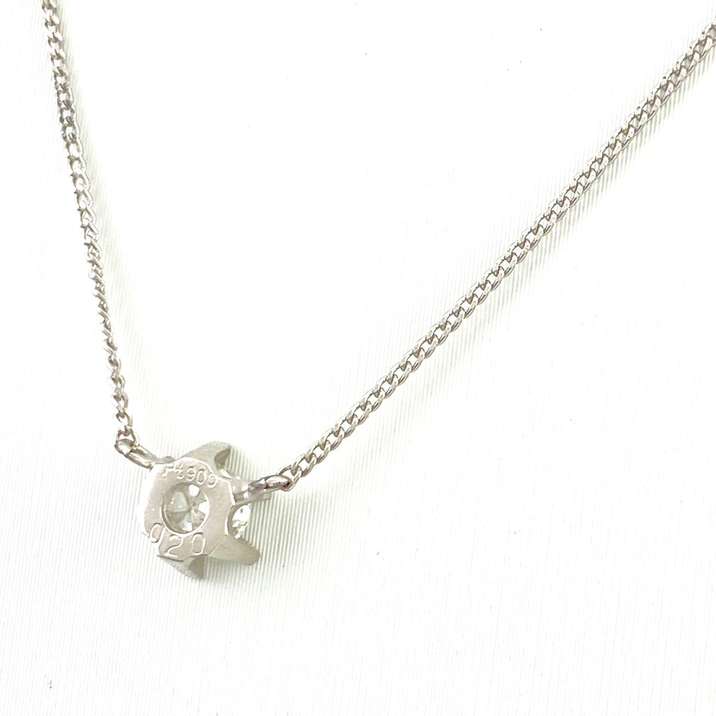 ダイヤモンド デザインネックレス プラチナ ペンダント ネックレス Pt900 Pt850 ダイヤモンド レディース 【中古】nbjwl