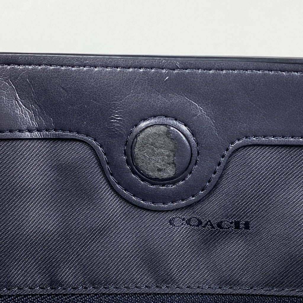 コーチ ロゴ ハンドバッグ 2WAY ショルダーバッグ ハンドバッグ レザー ネイビー 24947 レディース 【中古】brbag