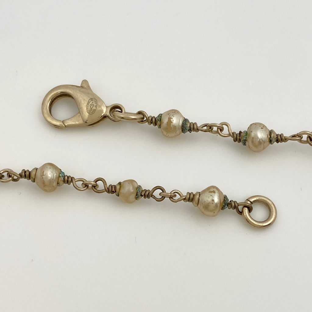 シャネル ココマーク フェイクパール ネックレス ロング ネックレス GP ゴールド レディース 【中古】bracc