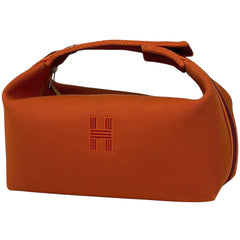 【在庫一掃】 エルメス ブリッド ア ブラック PM ハンドバッグ コットン オレンジ レディース 【中古】 brbag