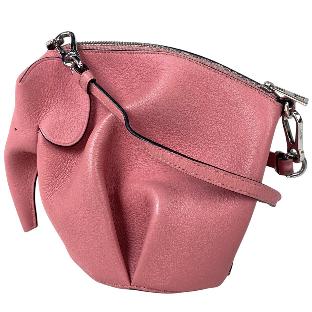 ロエベ エレファントモチーフ ショルダーバッグ 象 ポーチ ショルダーバッグ レザー ピンク レディース 【中古】brbag