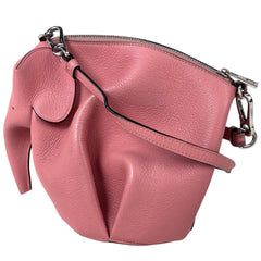 【在庫一掃】 ロエベ エレファントモチーフ ショルダーバッグ 象 ポーチ ショルダーバッグ レザー ピンク レディース 【中古】brbag