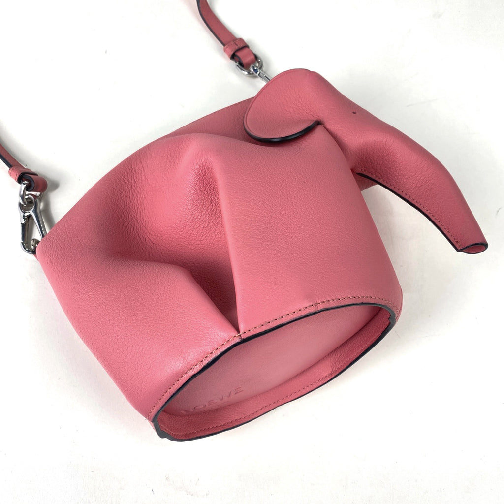 ロエベ エレファントモチーフ ショルダーバッグ 象 ポーチ ショルダーバッグ レザー ピンク レディース 【中古】brbag