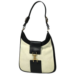 グッチ ロゴ ショルダーバッグ ワンショルダー ショルダーバッグ スエード ベージュ ブラック 0014129 レディース 【中古】brbag