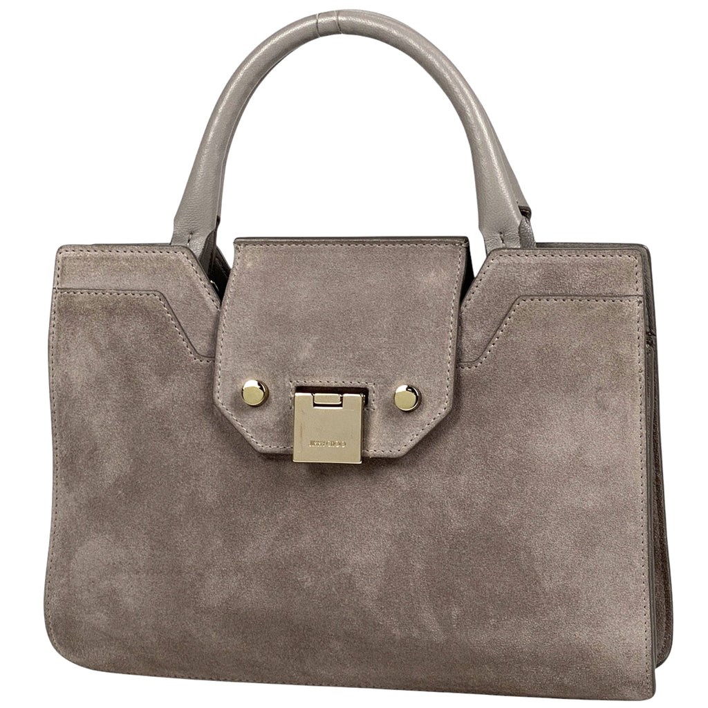 ジミーチュウ ロゴ ハンドバッグ 2WAY ショルダーバッグ ハンドバッグ スエード グレージュ レディース 【中古】brbag