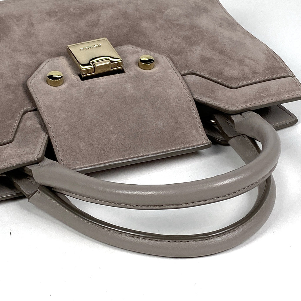 ジミーチュウ ロゴ ハンドバッグ 2WAY ショルダーバッグ ハンドバッグ スエード グレージュ レディース 【中古】brbag