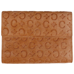 セリーヌ マカダム柄 三つ折り財布 札入れ 小銭入れ 三つ折り財布 スエード サーモンピンク レディース 【中古】brbag