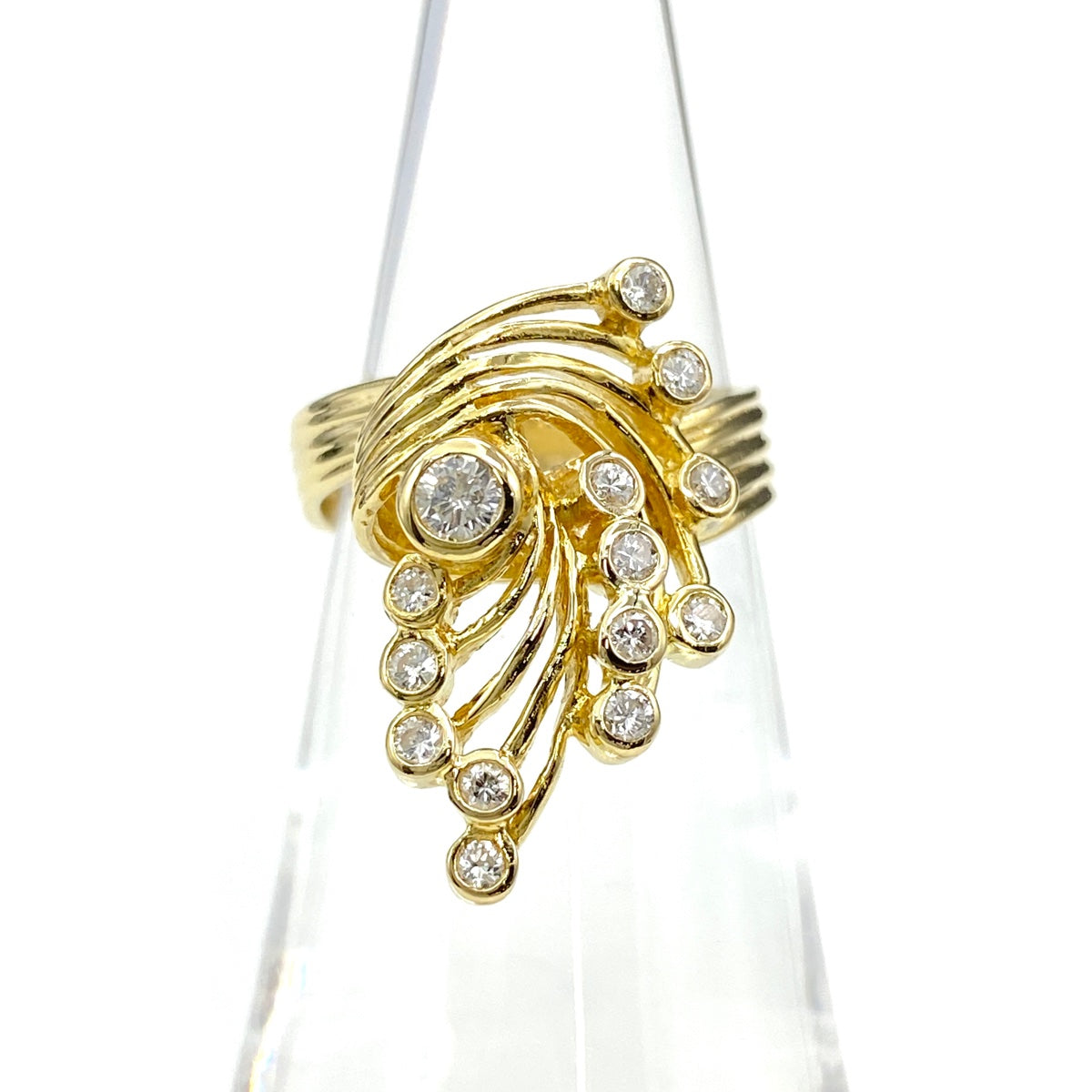 ピンクトルマリン ダイヤモンド 0.04ct ティアラ リング K18 18
