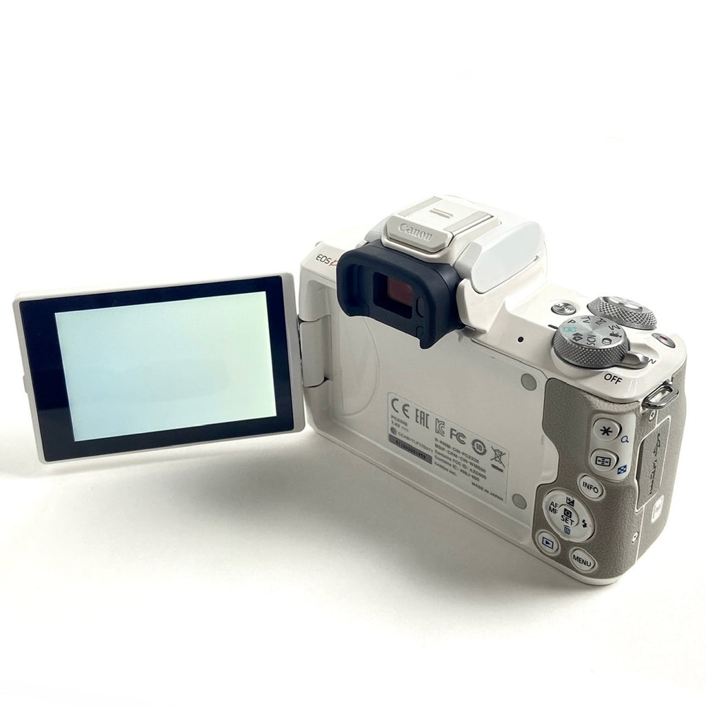 キヤノン Canon EOS Kiss M ダブルズームキット ホワイト デジタル ミラーレス 一眼カメラ 【中古】