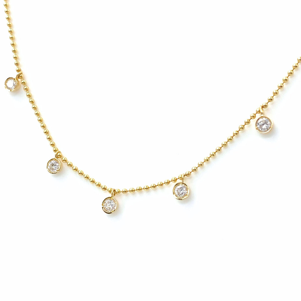 メレダイヤ デザインネックレス YG イエローゴールド ペンダント ネックレス 750 ダイヤモンド レディース 【中古】nbjwl