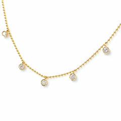 メレダイヤ デザインネックレス YG イエローゴールド ペンダント ネックレス 750 ダイヤモンド レディース 【中古】nbjwl