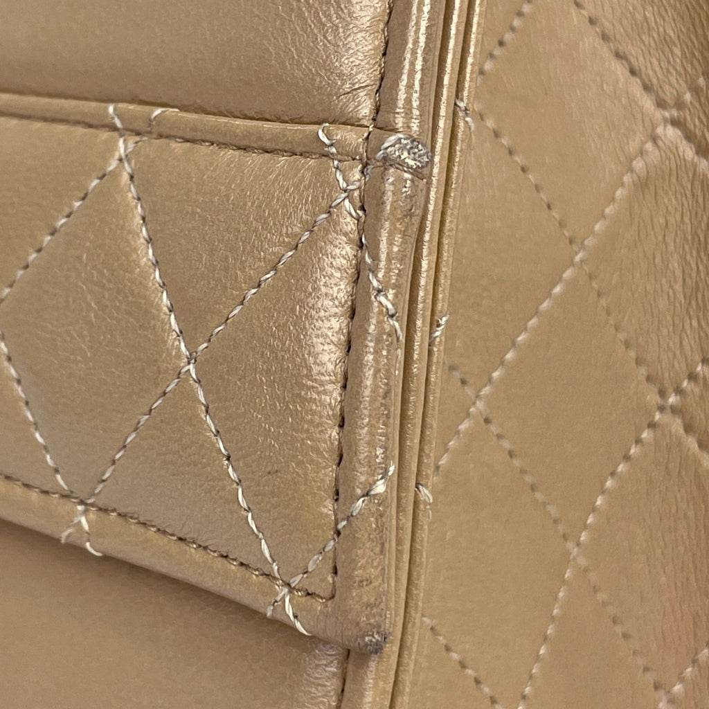 【在庫一掃】 シャネル ココマーク チェーン ショルダーバッグ マトラッセ ショルダーバッグ レザー ベージュ レディース 【中古】 brbag